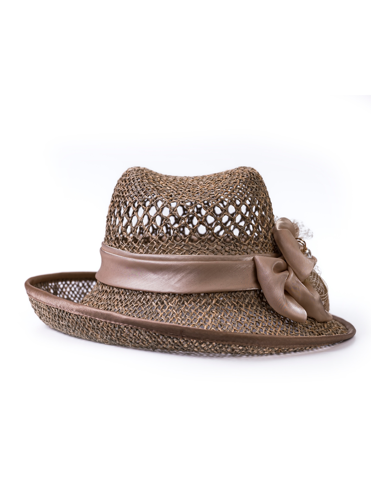 Соломенная шляпка  75 с ажуром по тулии --5