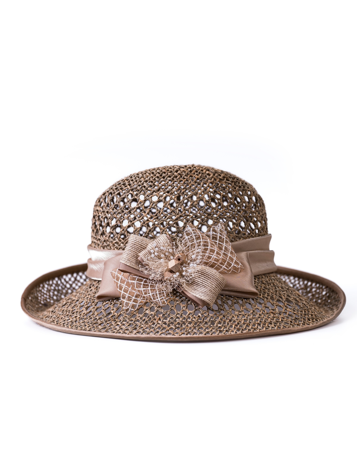 Соломенная шляпка  75 с ажуром по тулии --6