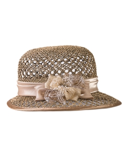 Соломенная шляпка  8 с ажуром по тулии и полю