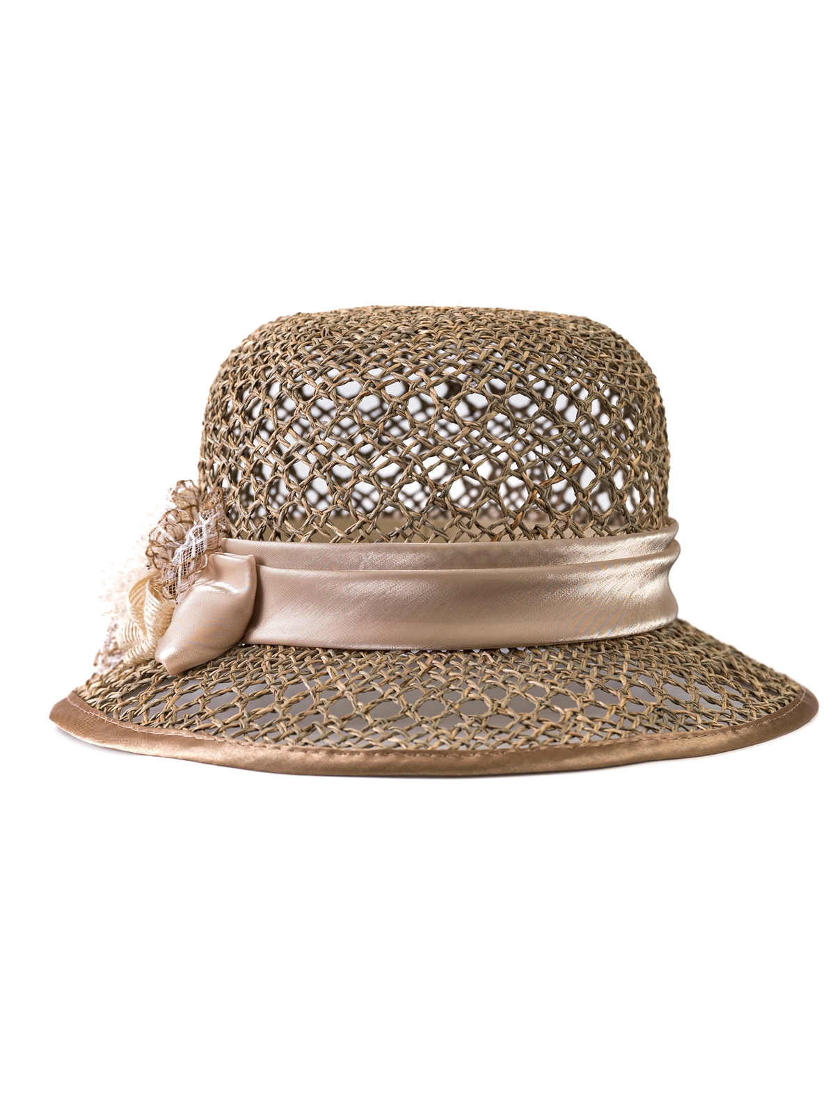 Соломенная шляпка  8 с ажуром по тулии и полю--1