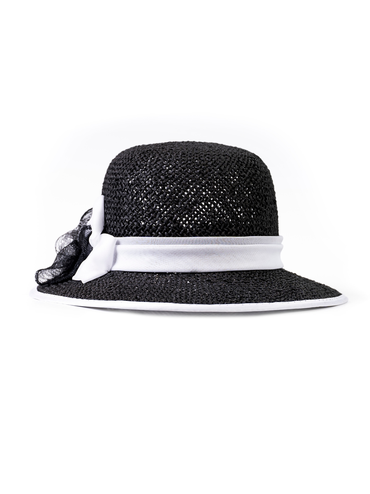Соломенная шляпка 8 чёрная--2