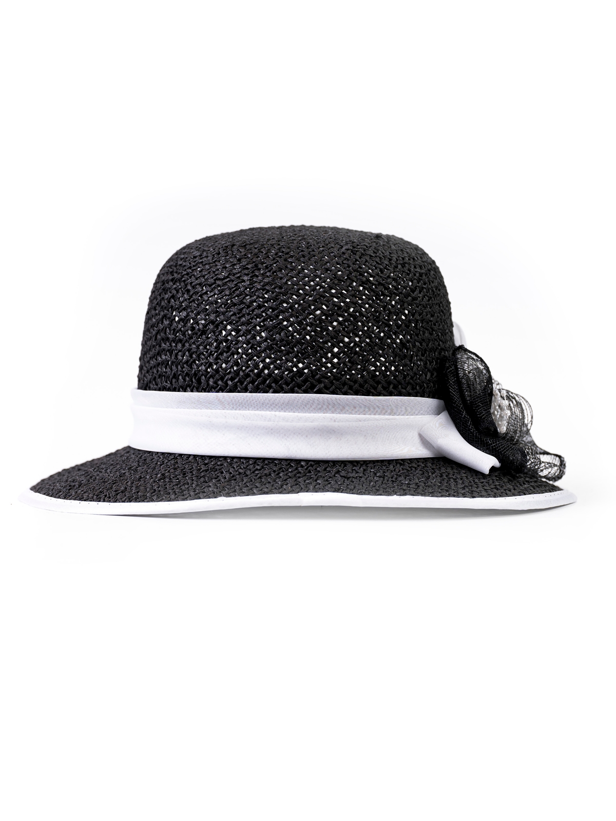 Соломенная шляпка 8 чёрная--3