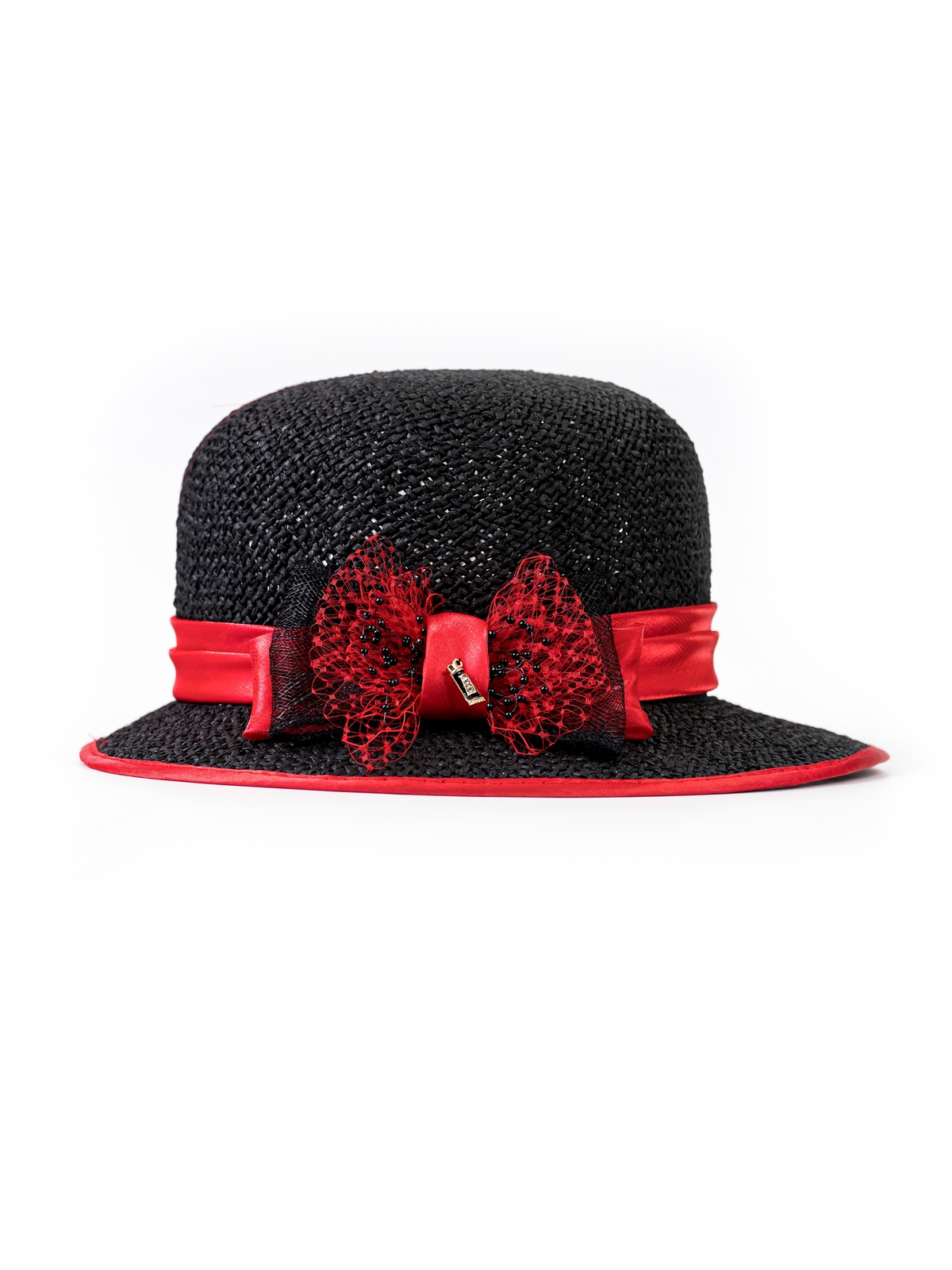 Соломенная шляпка 8 чёрная--4