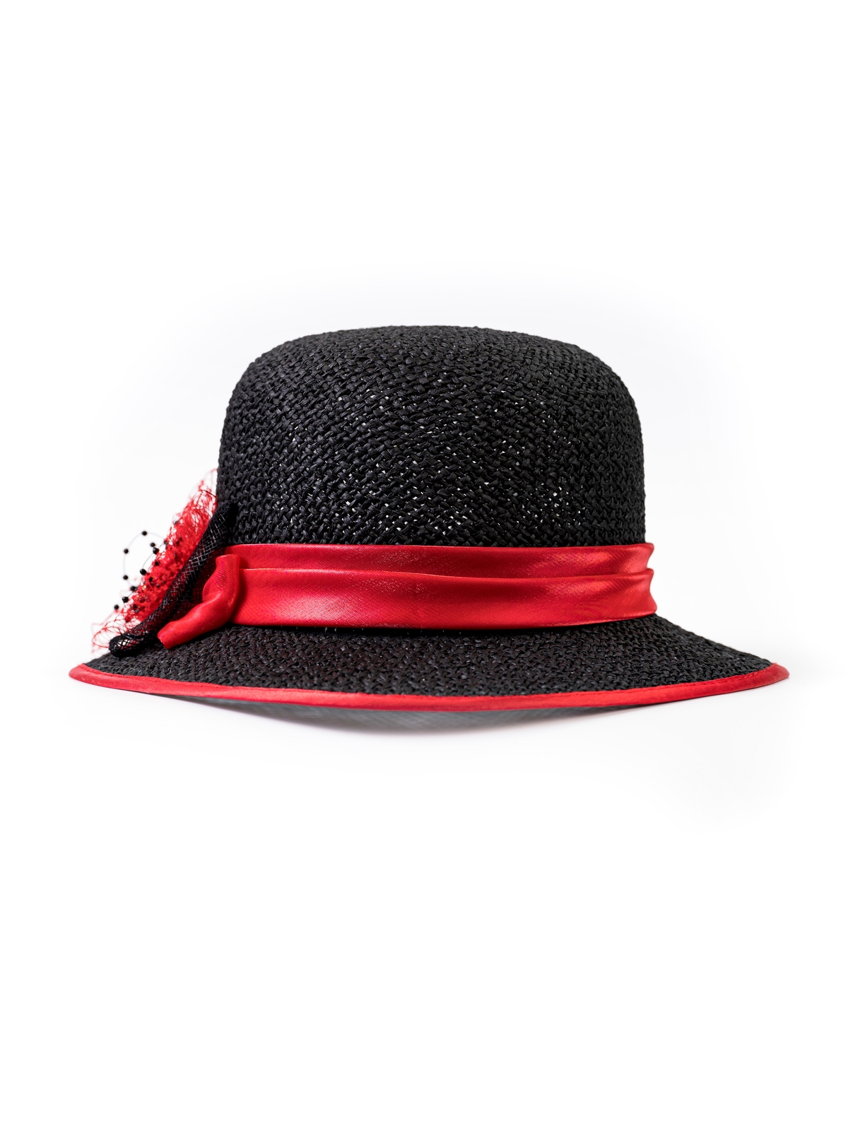 Соломенная шляпка 8 чёрная--6