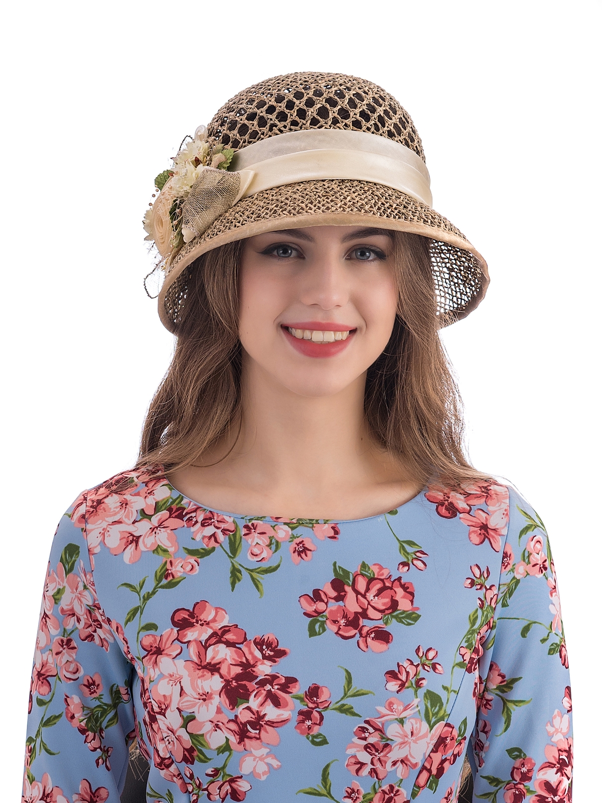 Соломенная шляпка 86 с ажуром по тулии--3