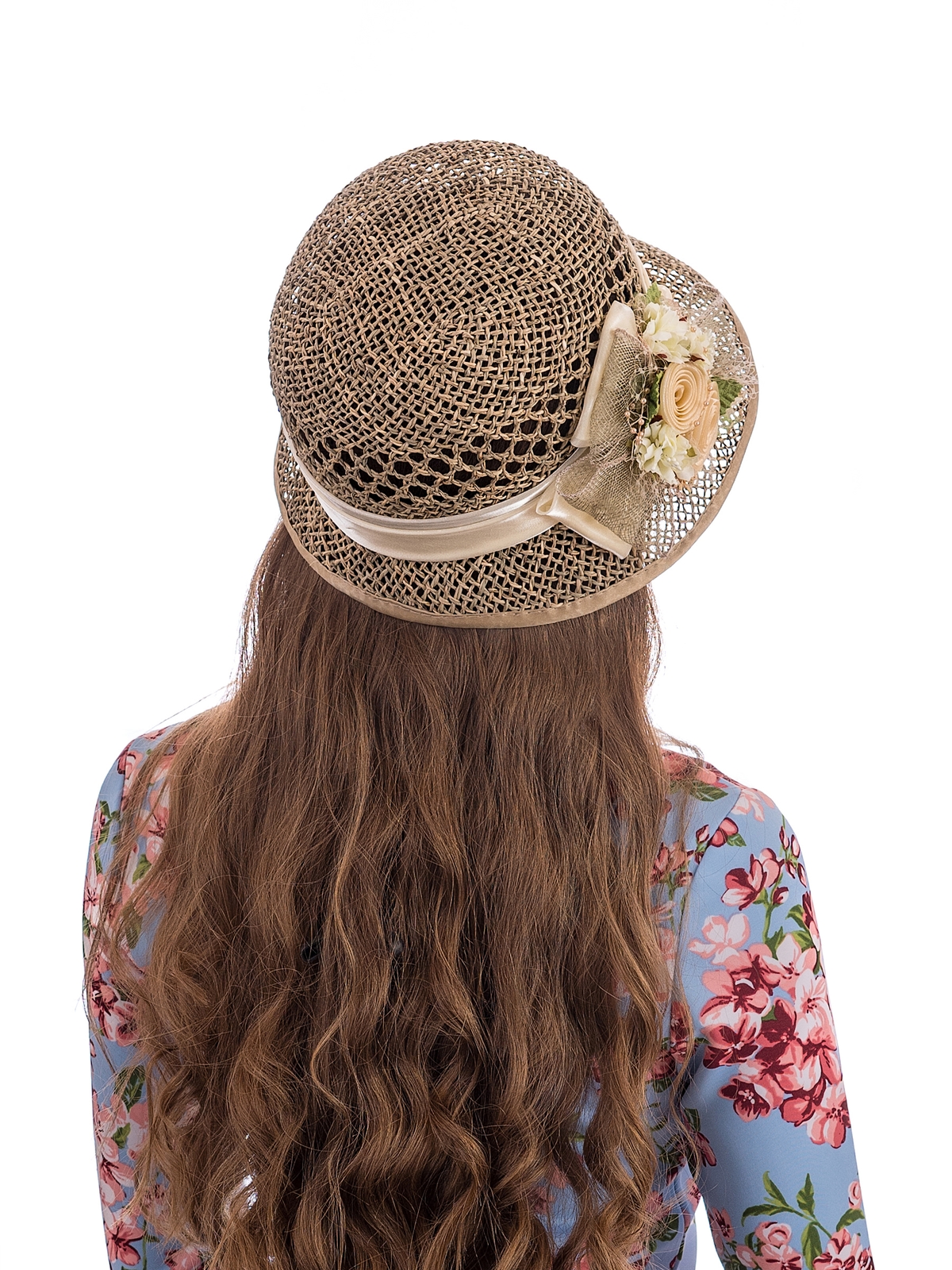 Соломенная шляпка 86 с ажуром по тулии--6