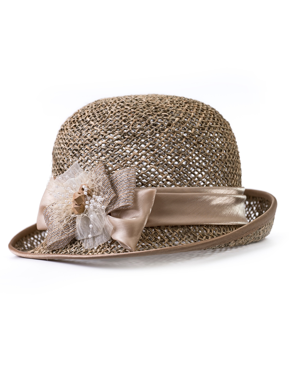 Соломенная шляпка №94 с плотным плетением--9