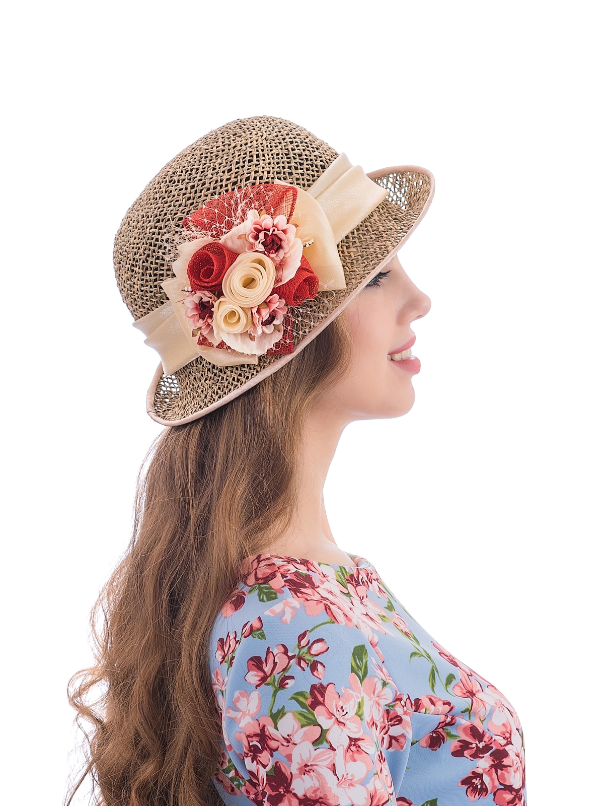 Соломенная шляпка №94 с плотным плетением--12