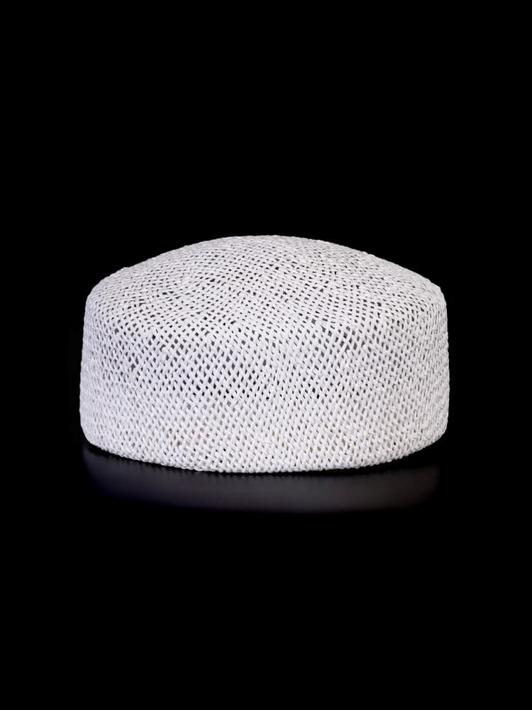 Соломенная шляпка ПилБокс  № 203 белый