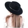 Федора+ - фетровая шерстяная шляпка №54 с плоской цепочкой --0