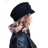 Картуз - фетровая шерстяная кепка 436 с вышивкой чёрная--3
