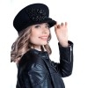 Картуз - фетровая шерстяная кепка 436 с вышивкой чёрная--5