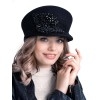 Картуз - фетровая шерстяная кепка 436 с вышивкой чёрная--10