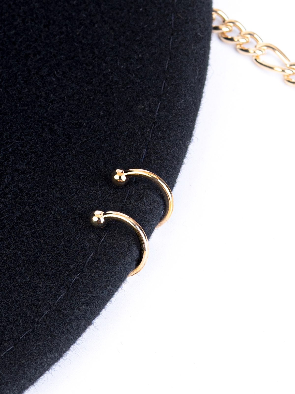 Федора+ - фетровая шерстяная шляпка №54 с цепочкой и брошкойжемчуг--15