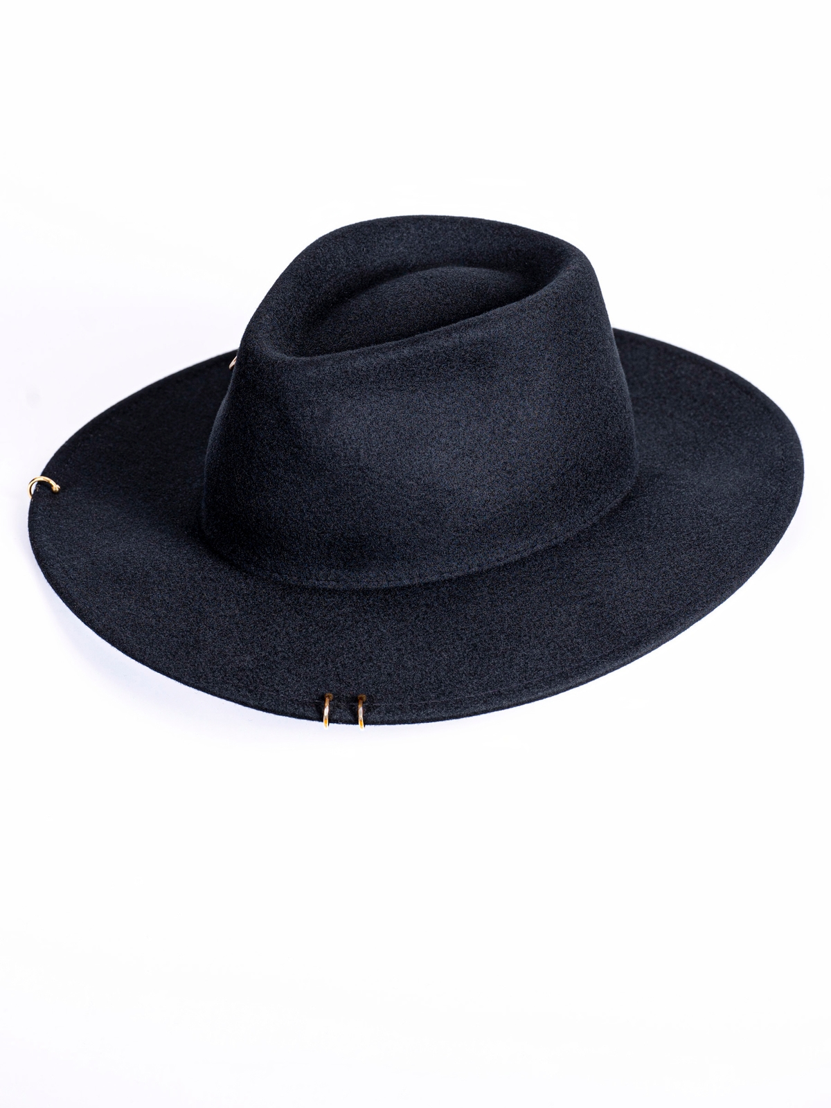 Федора+ - фетровая шерстяная шляпка №54 с цепочкой и брошкой орбита--7