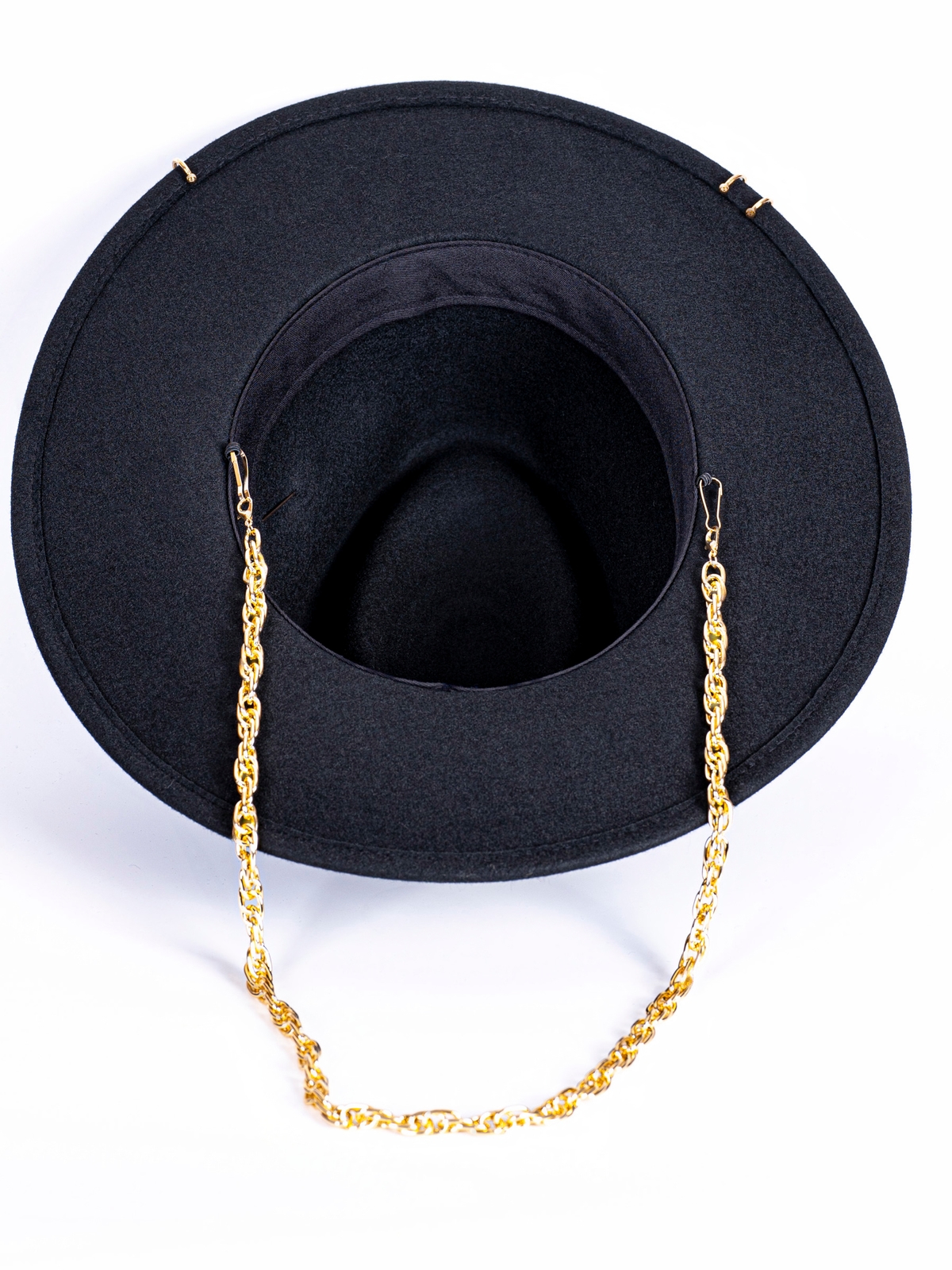 Федора+ - фетровая шерстяная шляпка №54 с цепочкой и брошкой орбита--8