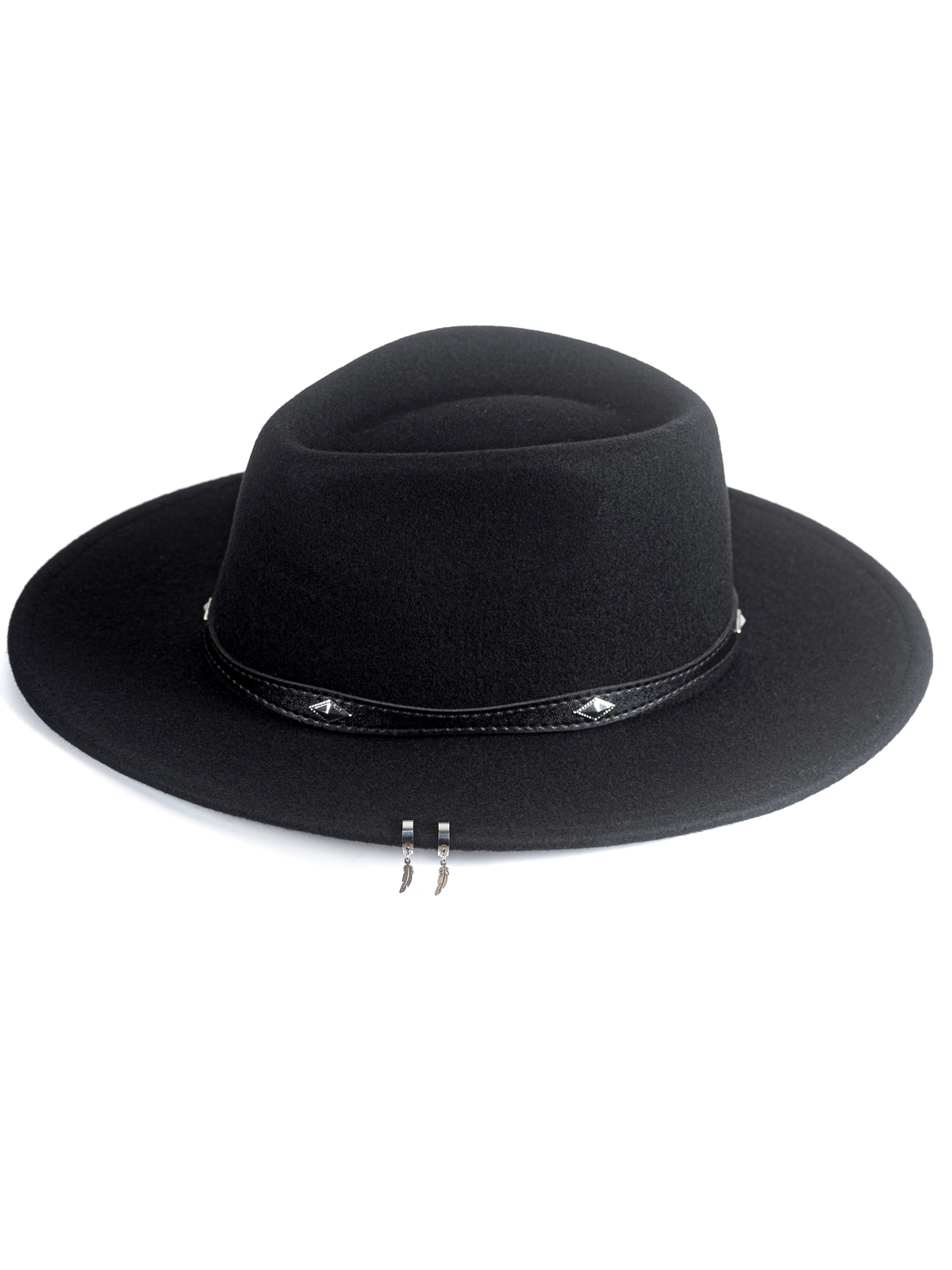 Федора+ - фетровая шерстяная шляпка №54 серебряная пряжка с цепочкой--4