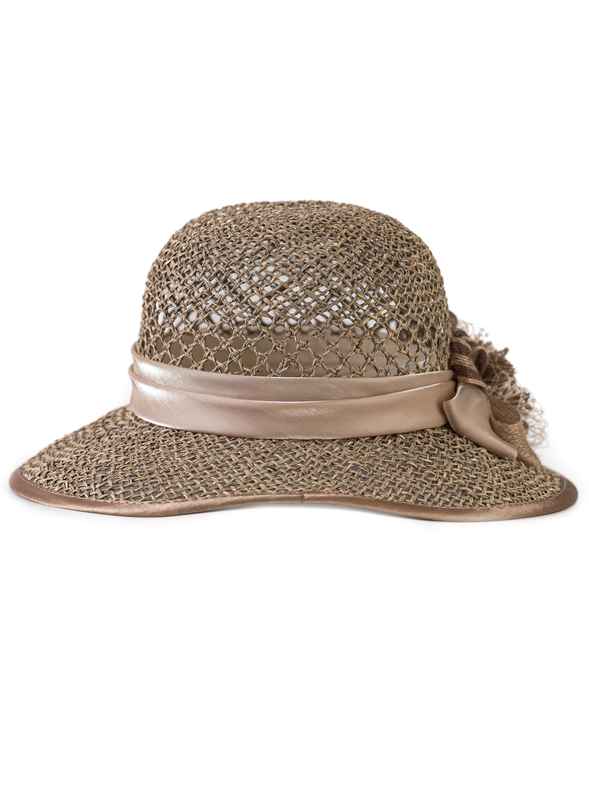 Соломенная шляпка № 2 с ажурным плетением по тулии--4