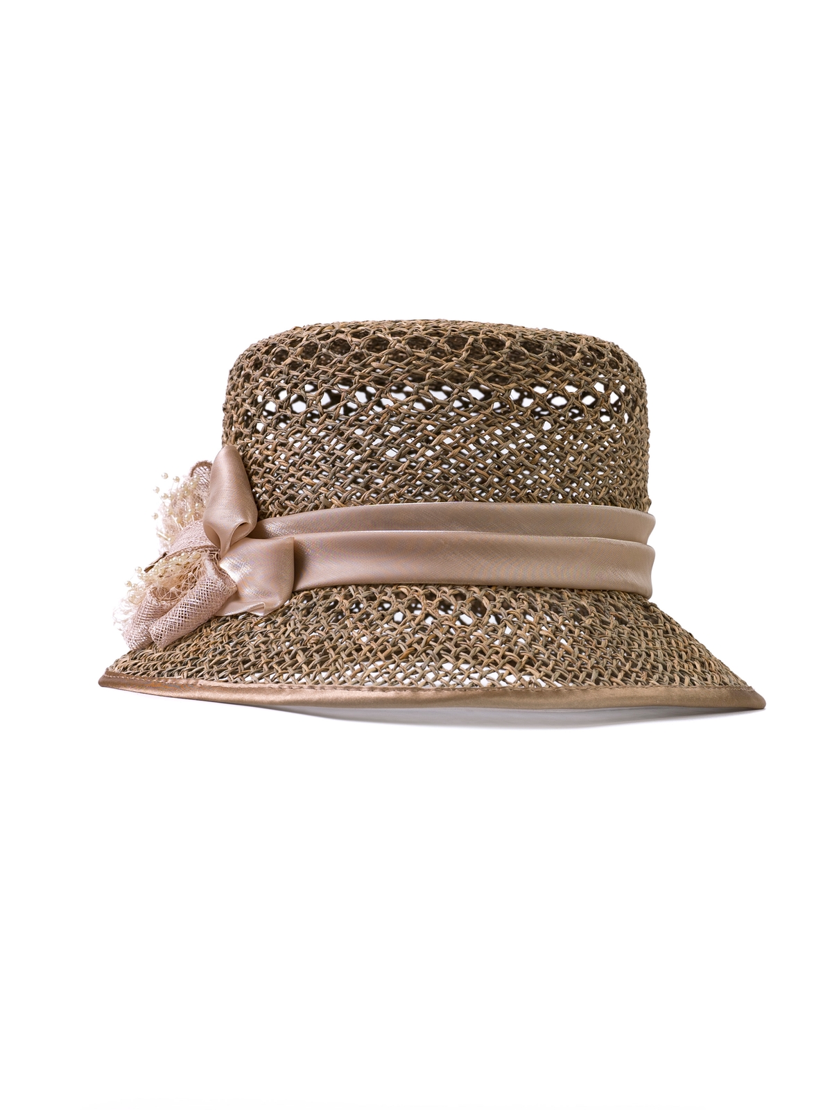 Соломенная шлякпа №3 с ажуром по тулии и полю --2