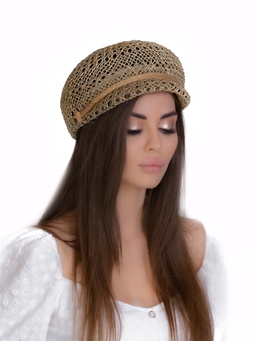 Соломенная кепка 433 с ажурным плетением