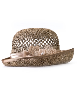 Соломенная шляпка 61 с ажуром по тулии