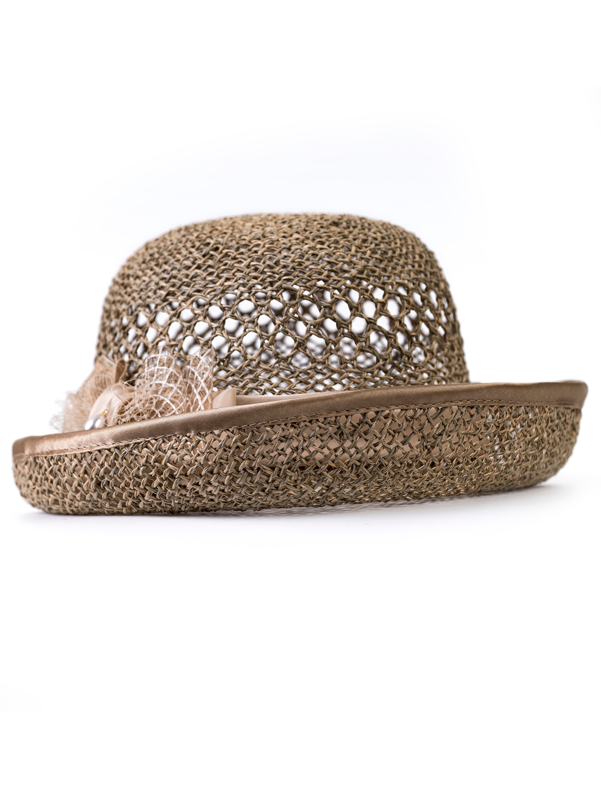 Соломенная шляпка 61 с ажуром по тулии --4